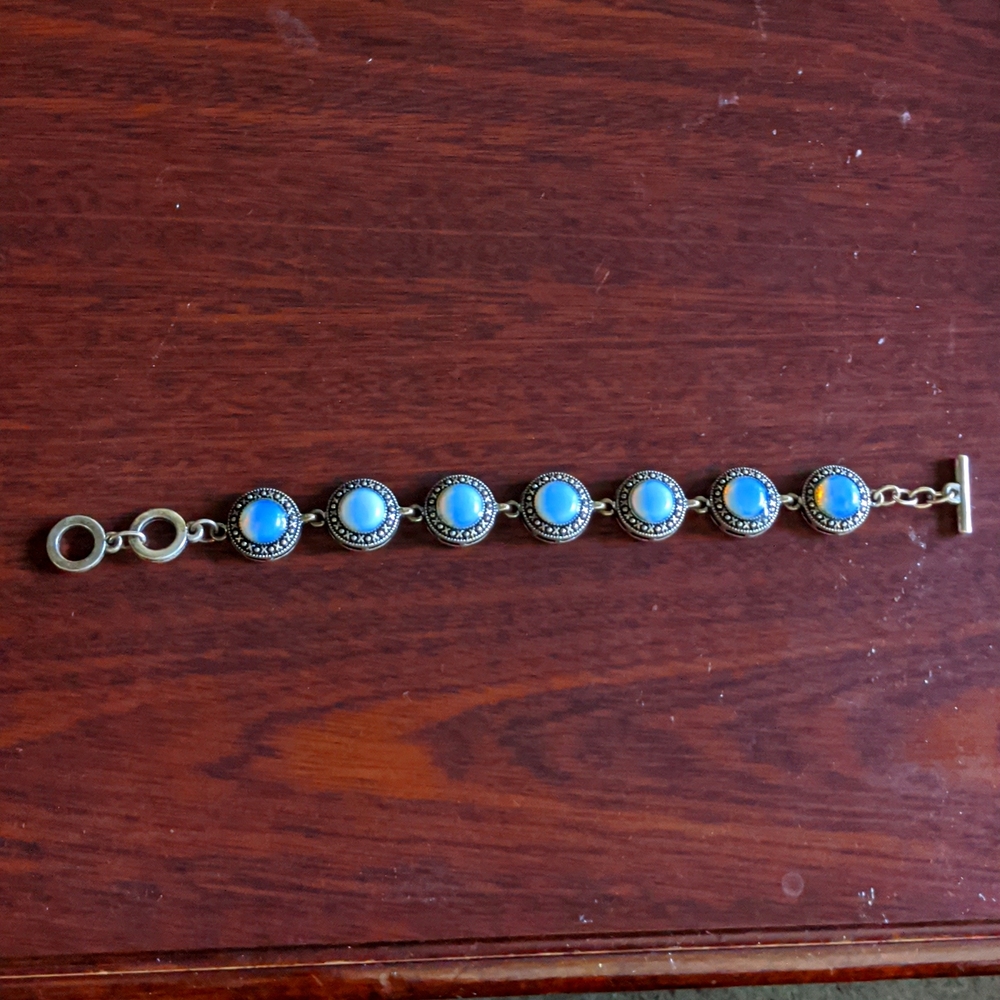 Opal-y and silver bracelet